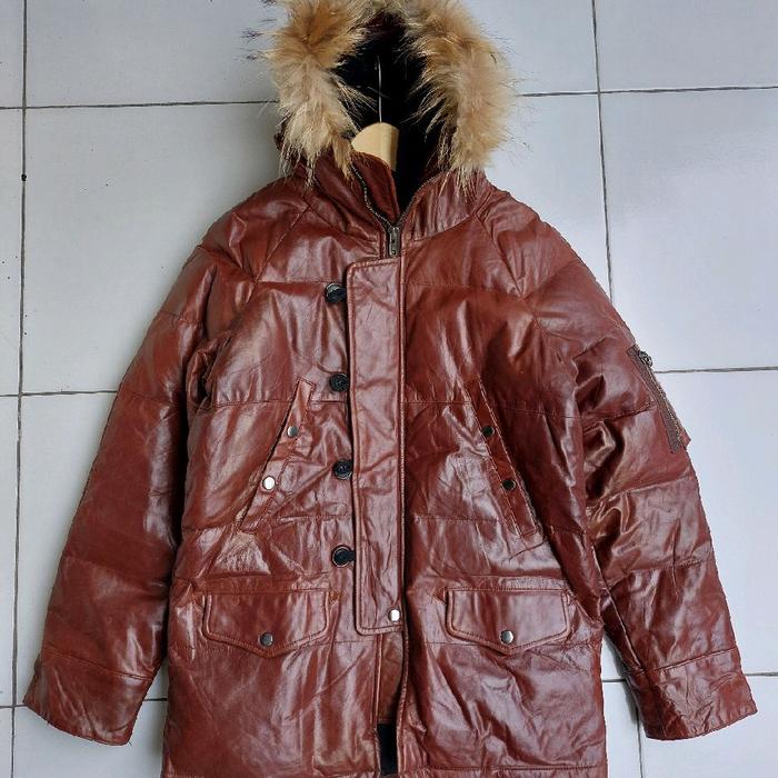 Liugoo Horsehide N3B leather Jacket Military Parka Field Jacket Jaket Kulit Vintage Classic Retro Ru