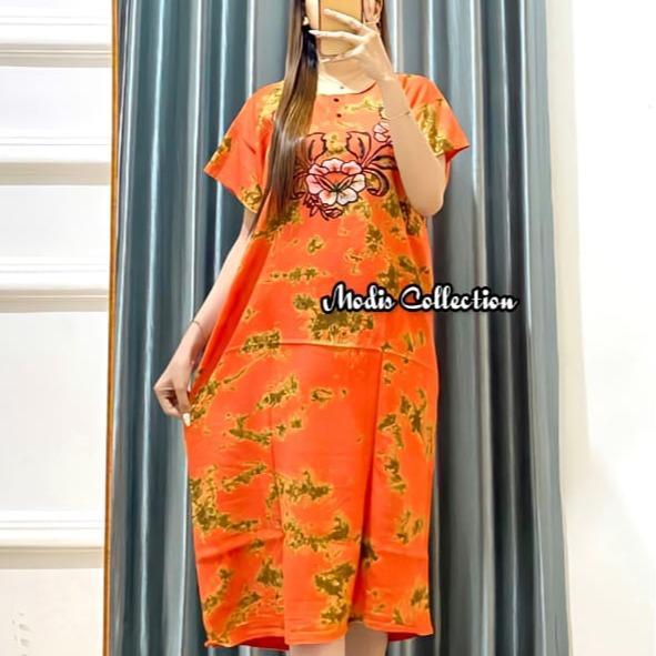 Paket Usaha 2 pcs Daster Ibu Barong Khas Bali Dewasa Wanita Kancing Depan Busui Friendly Baju Bumil 