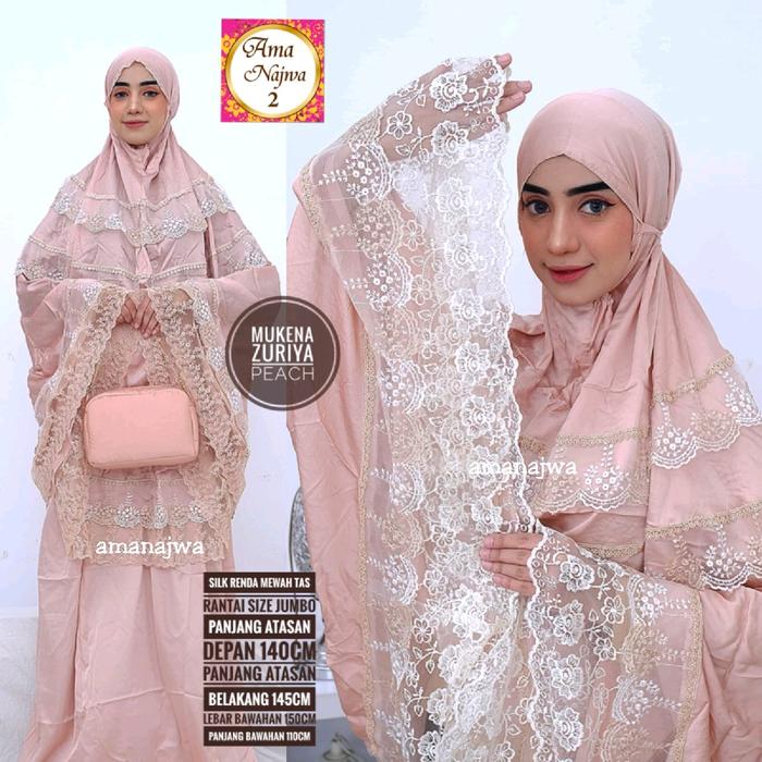 Mukena Zuriya Silk Bordir Renda Amanajwa W111