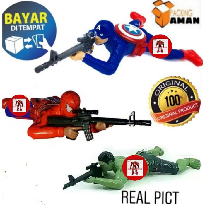 (BISA COD)Mainan anak figur avengers tentara merayap mainan anak laki/captain - hulk - spiderman