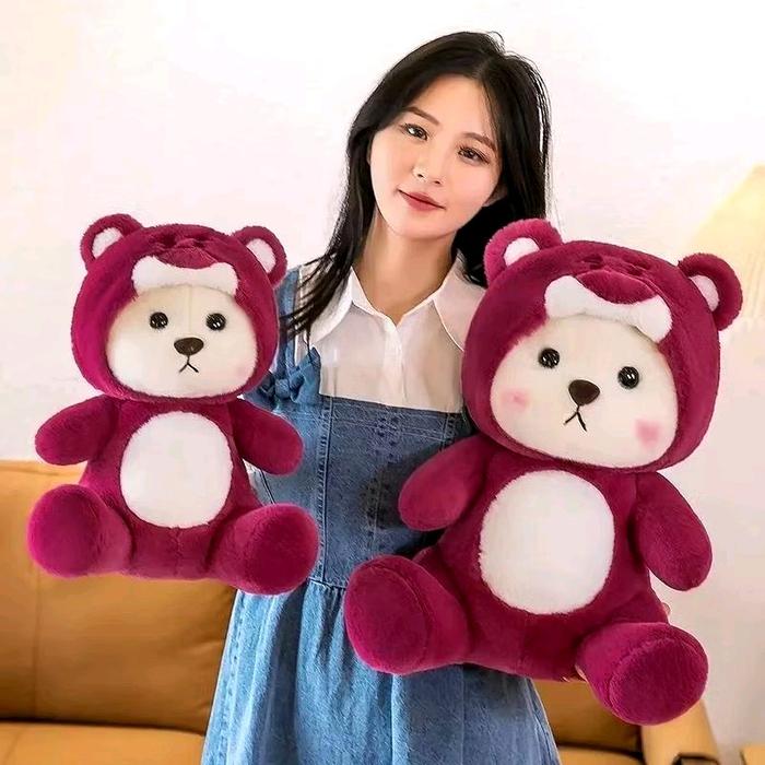 BONEKA LOTSO HOODIE LOTSO BEAR MAROON