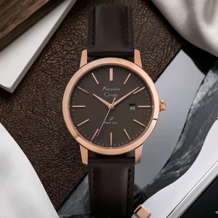 New Alexandre Christie 1007 Kulit Cokelat Dasar Hitam Cewe