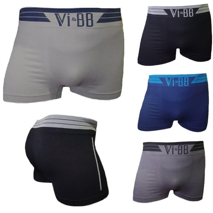 ( 6 Pcs ) Boxer Elastis Vi&BB Pria Dewasa | Celana Dalam Pendek Vi&BB CD Spandex Toko Jamil88