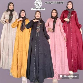 Gamis Amanda X Kharisma Celena Payet Rayon Twill Premium (Free Goodie Bag & Pouch)
