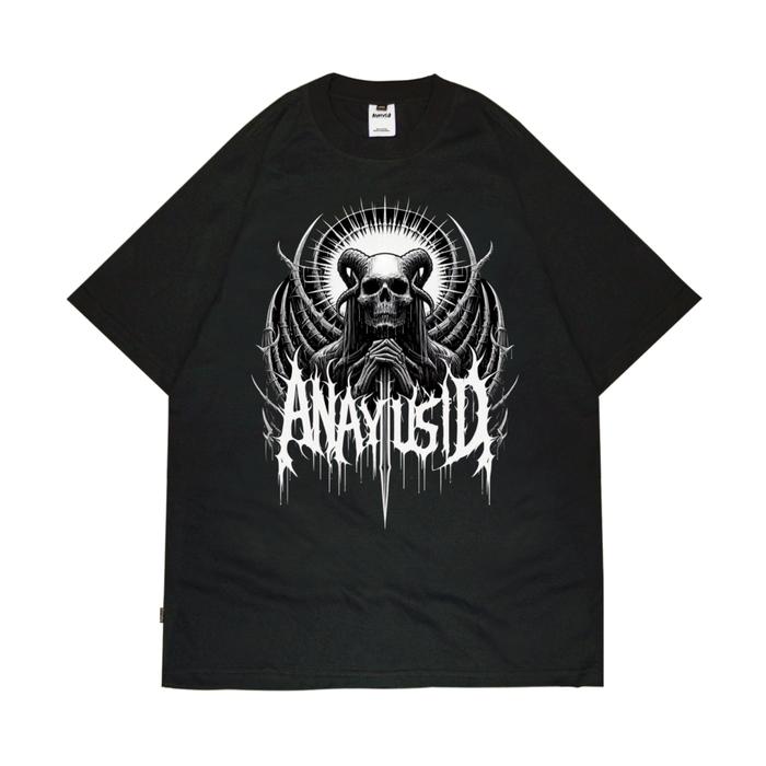 anayusid | t-shirt kaos metal 666 Kaos Distro Kaos Lengan Pendek Katun Kaos Cowok Kaos Band T-shirt