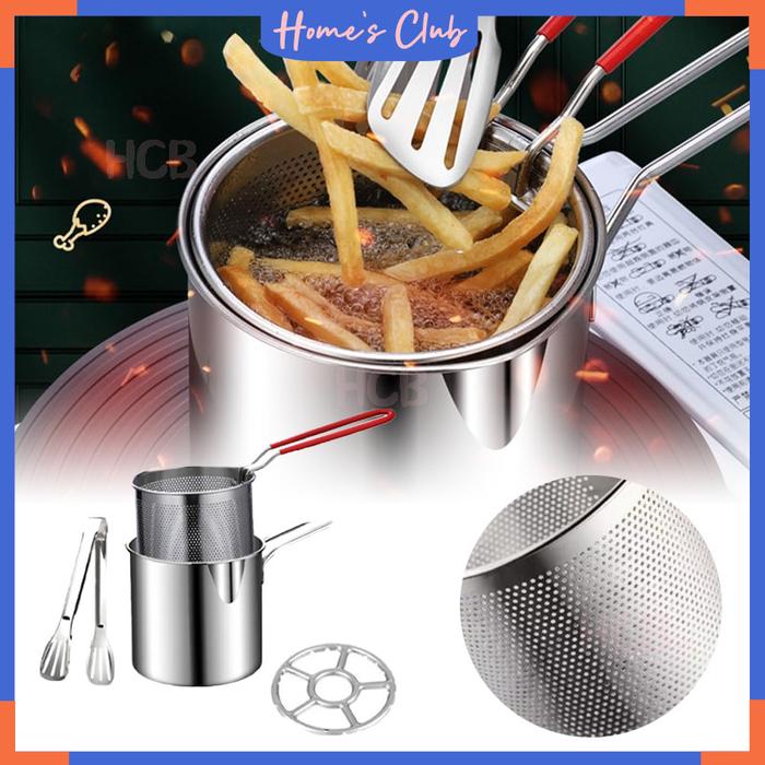 Panci Deep Fryer 4set / Penggorengan Rebus Stainless Steel / Multi Deep Fryer