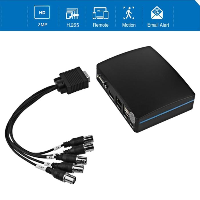HESEE Portable Mini NVR 4CH CCTV Video Recorder 1080P 2MP Analog