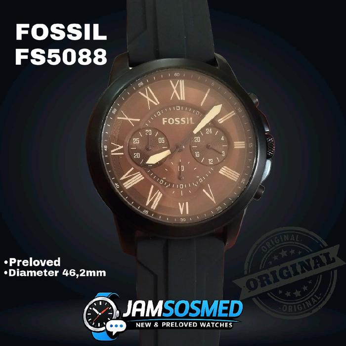 Jam Tangan Pria Fossil FS5088 Grant Dark Brown Original // Preloved Watches