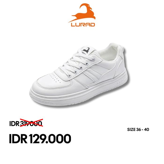 LURAD Sepatu Wanita Sepatu Cewek Sneakers Cewek Sepatu Putih Polos Tali Simpel Sepatu Chic Kets Puti