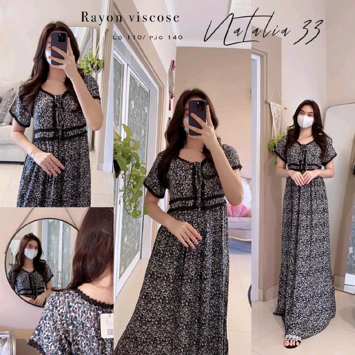 Natalia by Fairuz ld 110 cm pb 140 cm bahan  Katun Rayon Viscose Dress