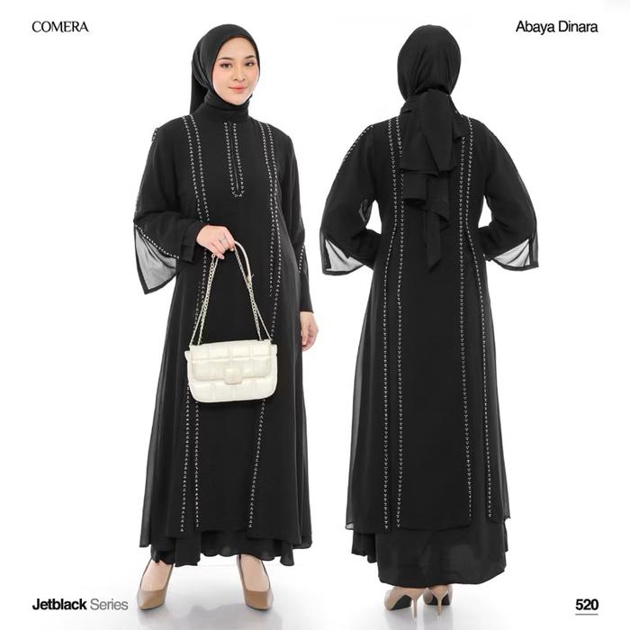 ABAYA YASMIN ~ ABAYA NAQA KC 521 BAHAN JETBLACK MIX CERUTY BABYDOLL