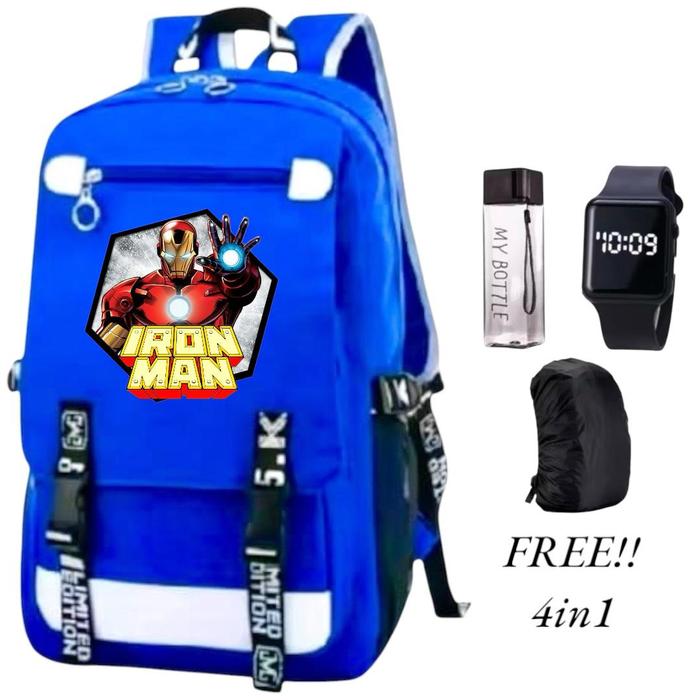 Tas Ransel Sekolah TerBaru Anak Laki-Laki Ransel Remaja Paket 4in1 E:\IROMAN ER 0123 Fashion SD dan 