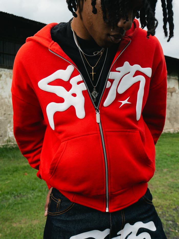 SAFFATH - RED - Hoodie Zipper Boxy - Premium Product
