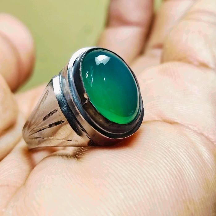 batu cincin akik hijau botol garut