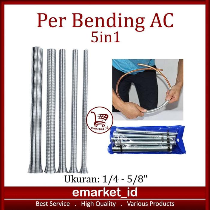 EM Per Bending Set AC 6-16mm 5in1 AI36 / 1/4 - 5/8" Pipa Pipe Tube Spring Benders Bender / Tembaga P