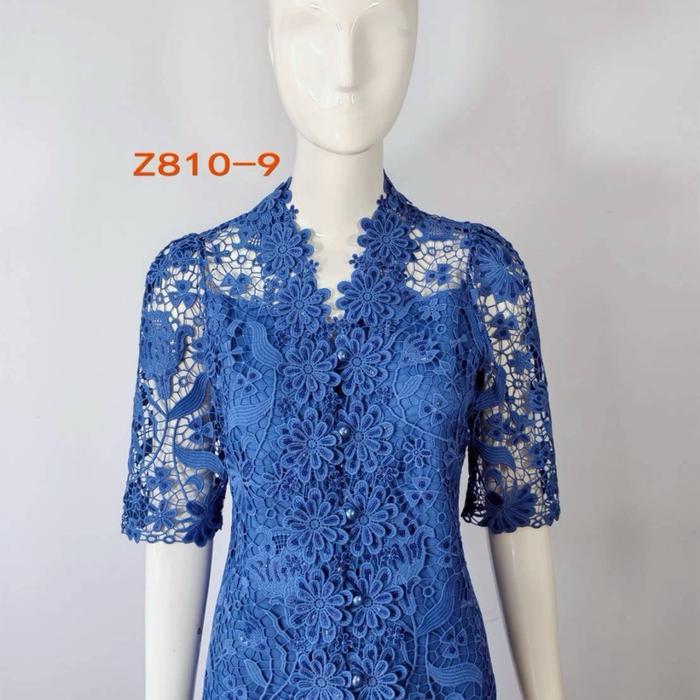 PINK BOUTIQUE Atasan Wanita Brokat Elegan Lengan 3/4 Kancing Depan Full Brokat Mewah Z810-9