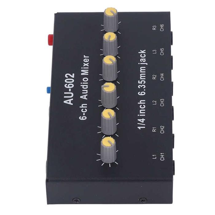 6 Channel Audio Mixer 5 Times Amplification Compact Stereo Mixer DC