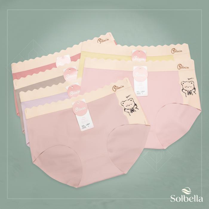 Solbella - [PAKET 6 & 12 PCS] Polini - Celana Dalam Wanita Seamless Anti Jiplak Stretchy (CW-997-PLN