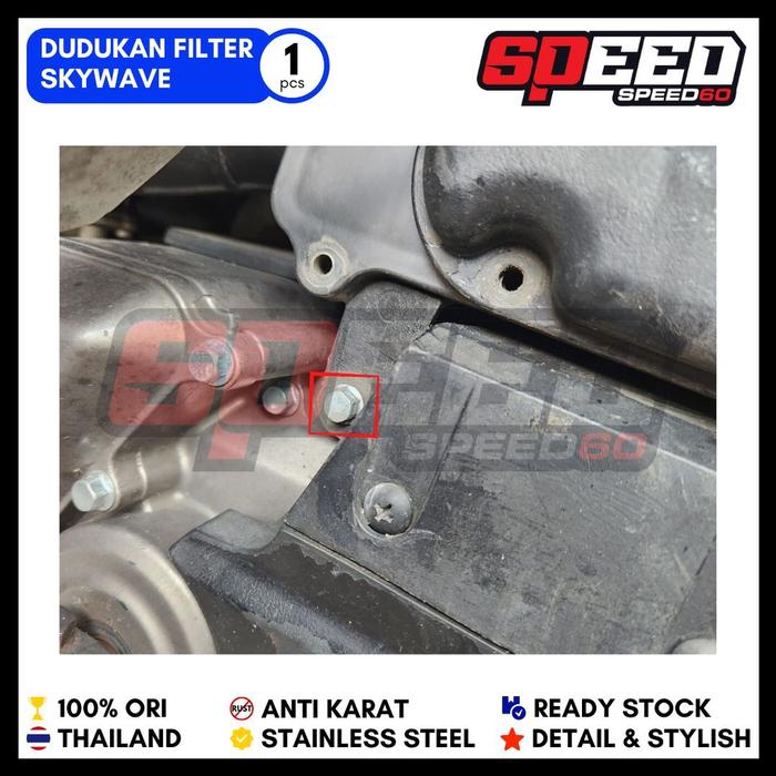 Probolt Baut Dudukan Filter Kiri Skywave Stainless King Nut Thailand