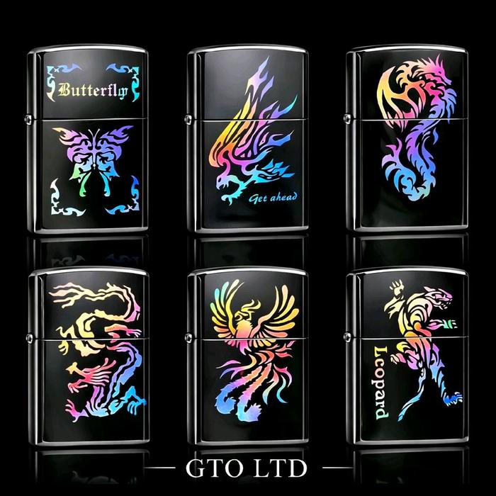 Pemantik minyak desain hologran pelangi berbagai am gambar - motif 1