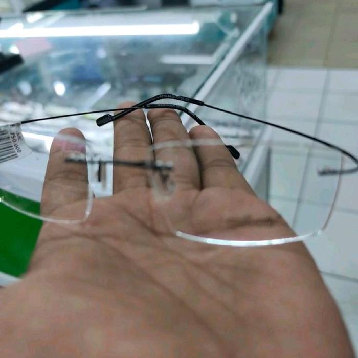 FRAMELESS BOR SILHOULETTE PREMIUM KACAMATA BACA PLUS PROGRESIF JAUH DAN DEKAT LENSA ANTIRADIASI BLUE