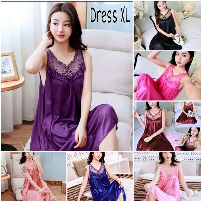 Ready (COD) Pakaian malam | Baju Malam Baju Tidur Daster Sexi/ Daster Satin Import/Tile Bunga