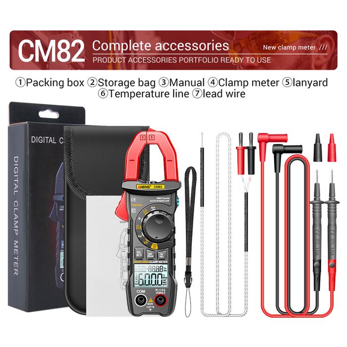 ANENG 6000 Counts LCD Digital Clamp Meter AC/DC Current Multimeter