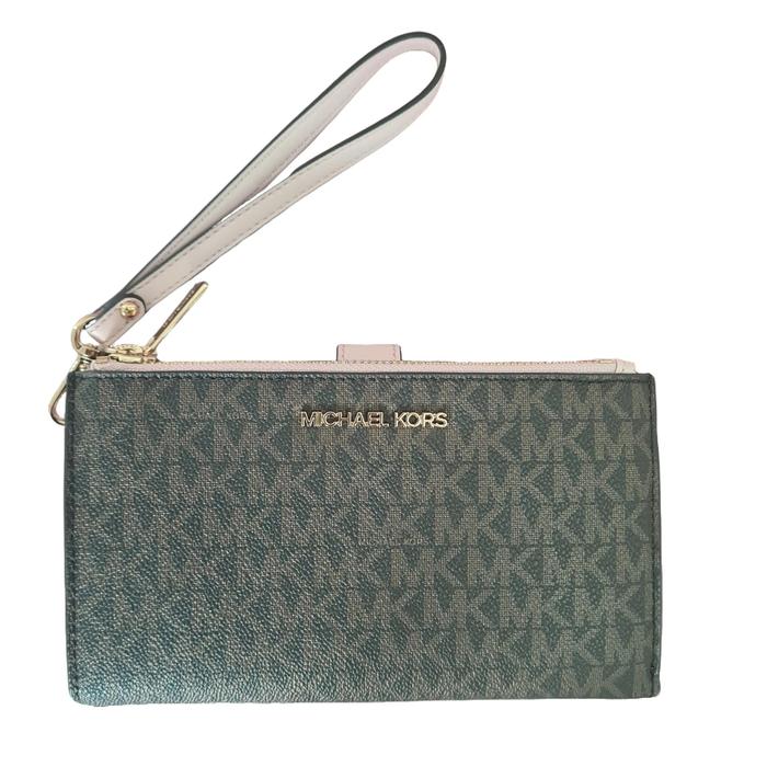 MK Double Zip Wallet Wristlet Desain Resleting Praktis