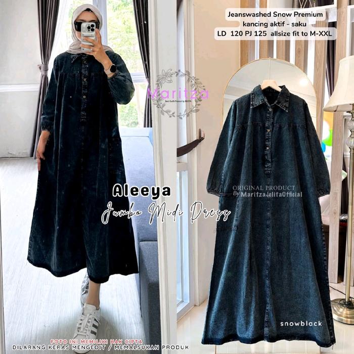 Aleeya jumbo midi dress / jeans snow / maritza