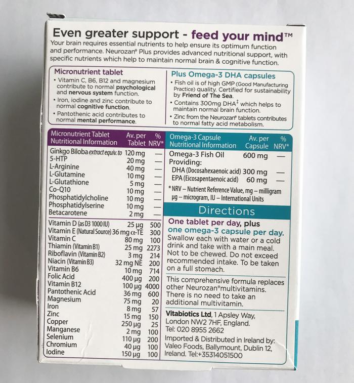 Vitabiotics Neurozan Plus DHA Lebih dari 25 Nutrisi Ginkgo Biloba