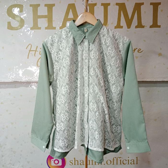 merek : vanilla jenis : atasan puring depan warna : hijau tosca