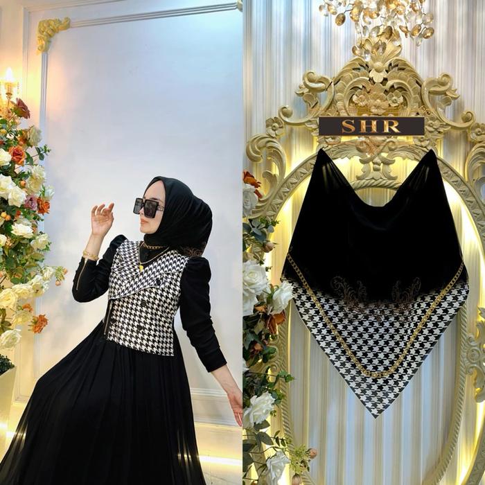 “Shr Terbaru “ Ready Gamis Set Rompi Gamis Mimpi Manis Wanita Houndstooth Viral By Shr Full Ceruty I