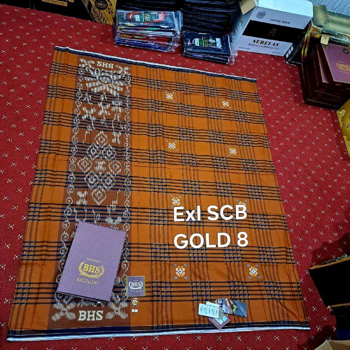 Sarung BHS Excellent SKT Motif Kotak Mix Gold Ori / Asli