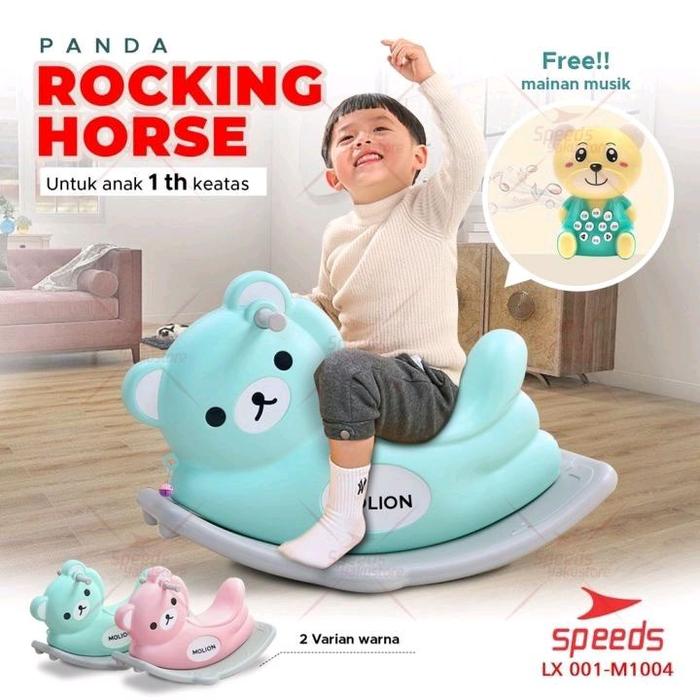 Speeds Panda Rocking Horse untuk Anak 1 Th Keatas dengan Mainan Musik Gratis LX 001-M1004