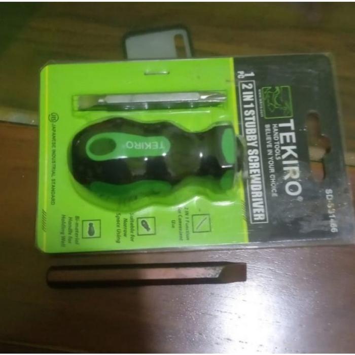 Tekiro Obeng Cebol Stubby Dua Arah / Two Way Tpr Stubby Screwdriver