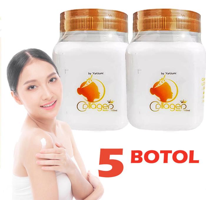 (Paket 5 Botol) Bibit Collagen Pemutih Badan Yurizumi / Bitcol