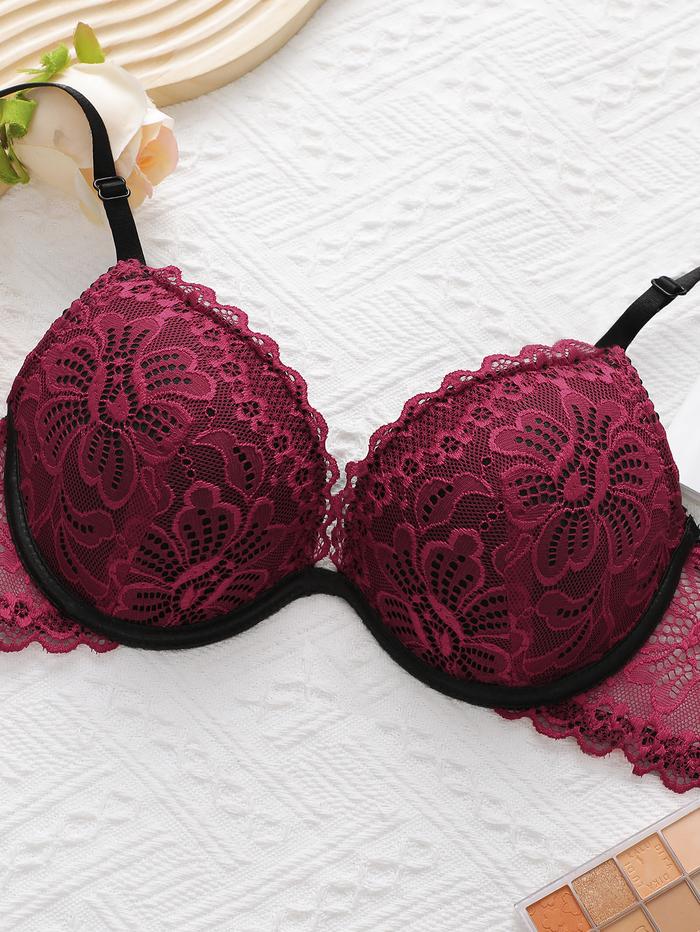 New Year Christmas High-Quality Red Lace y Women's Underwear One Lingerie Push Up Seven codes Bra A3