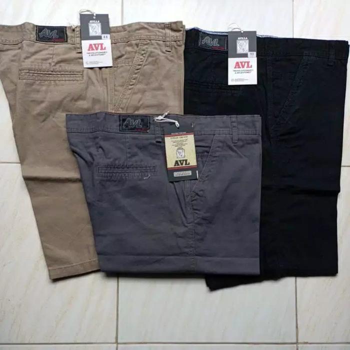 celana canvas pendek pria AVL Original