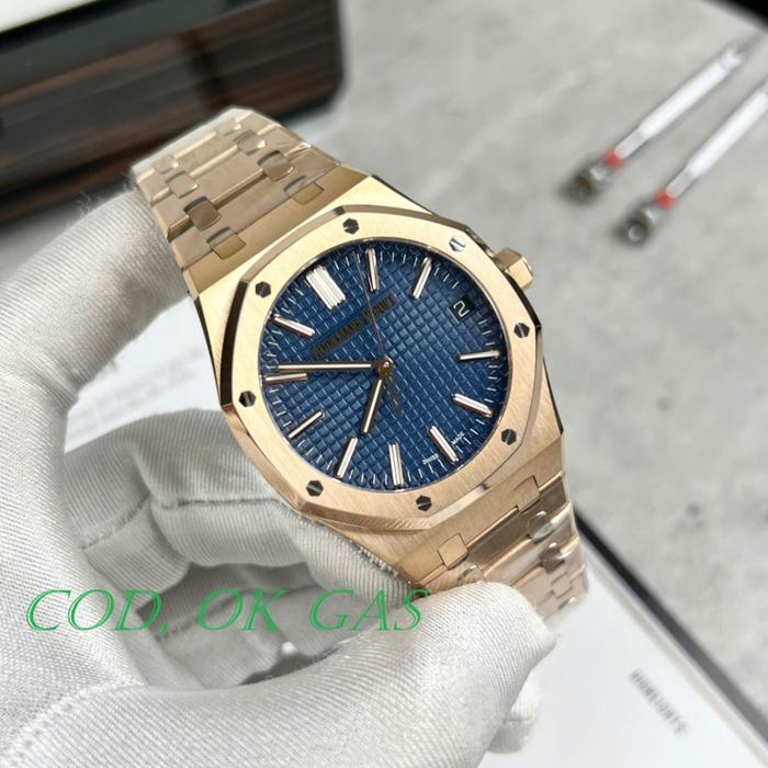 AP ROSE BLUE SWISS AudemarsPiguet 15500 Watch Blue Dial APS Factory 41mm