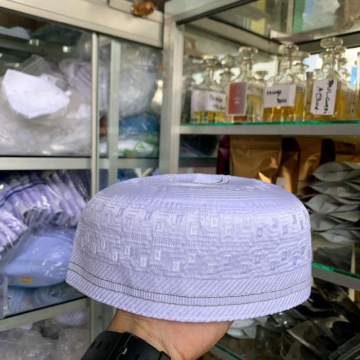 KOPIAH MADINAH BAHAN SATEN MOTIV /POHON KURMA Peci Muslim