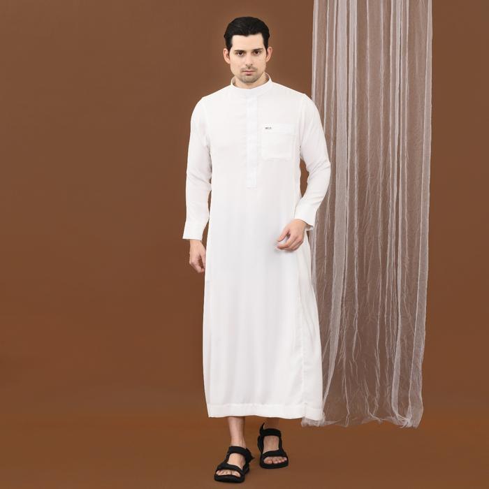 Moeslem Studio Alhade Thobe Zipper Series UV Protection Jubah Gamis Pria Elegant Premium Bahan Stret
