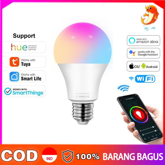 WiFi Smart RGB Bulb LED warna rumah mengubah lampu warna penuh WiFi