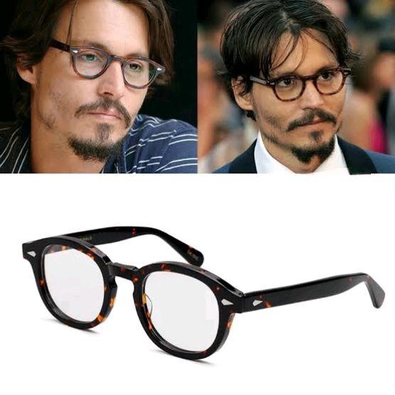 Kini Eyewear Frame Kacamata Johnny Depp Fashion Bulat Oval Retro Vintage Classic Kokoh Tebal Pria Wa