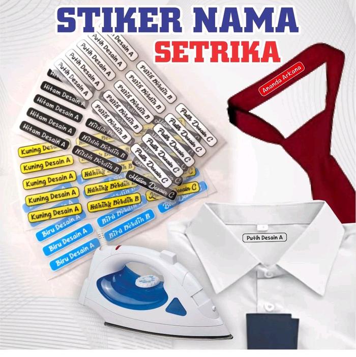 SHAFIRE Sticker kain Label Nama Baju Anak Sekolah Pondok Pesantren Sekolah Tag Nama Laundry Sablon S