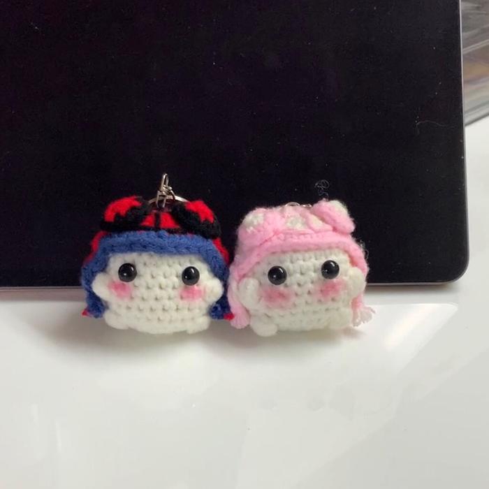 Spiderman mushroom keychain couple crochet!