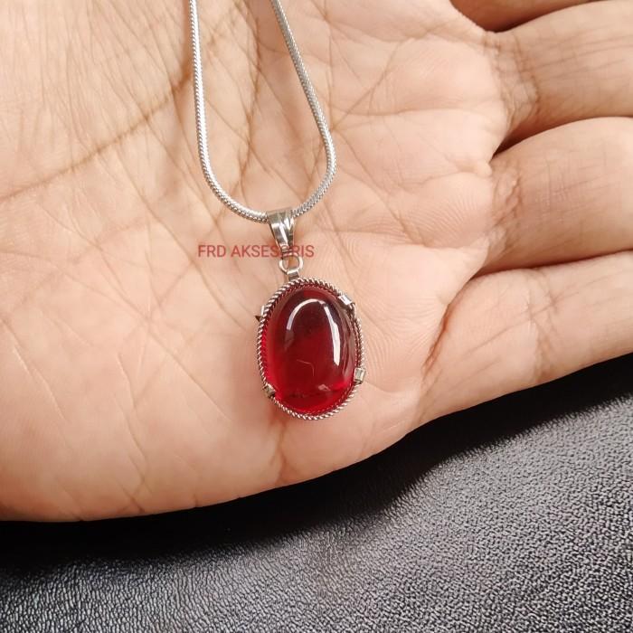 Kalung Batu Merah Delima Sedang Pria Wanita