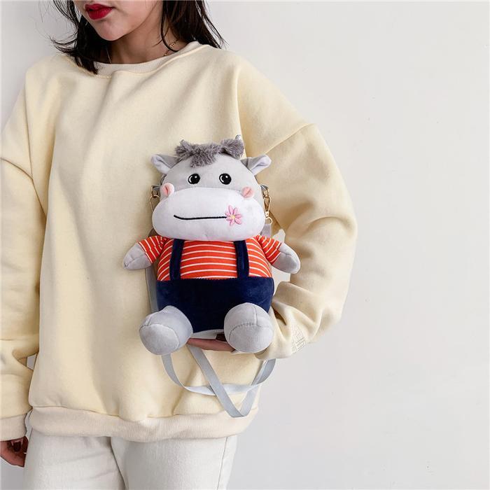Tas Selempang Boneka Motif Hippo/Tas Boneka Hippo Wanita Slingbag