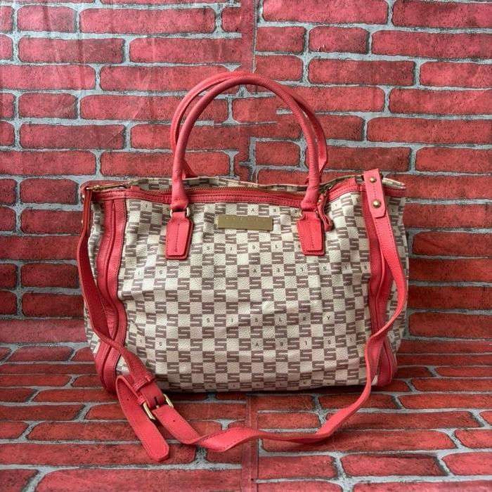 TAS PESTA SLING TOP HANDLE WANITA SISLEY KULIT PVC MIX KULIT ASLI SECOND BRANDED / TAS SELEMPANG FAS