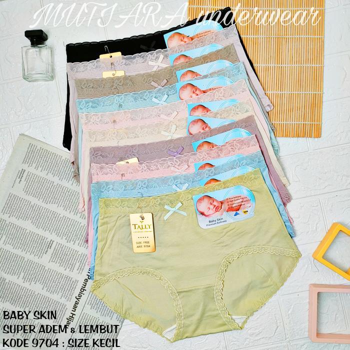 PREMIUM Celana Dalam Baby Skin TALLY 9704 & 9705 Ukuran Besar Dan Kecil Celana Dalam Wanita Bahan Ba