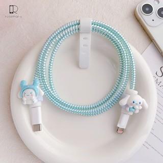 1 Set 4 item Pelindung Kabel Charger Kabel Data Kawat Kabel Data HP Universal Motif Kartun Lucu - Ro